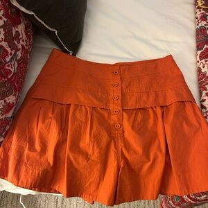 Ulla Johnson High Waist Orange Shorts